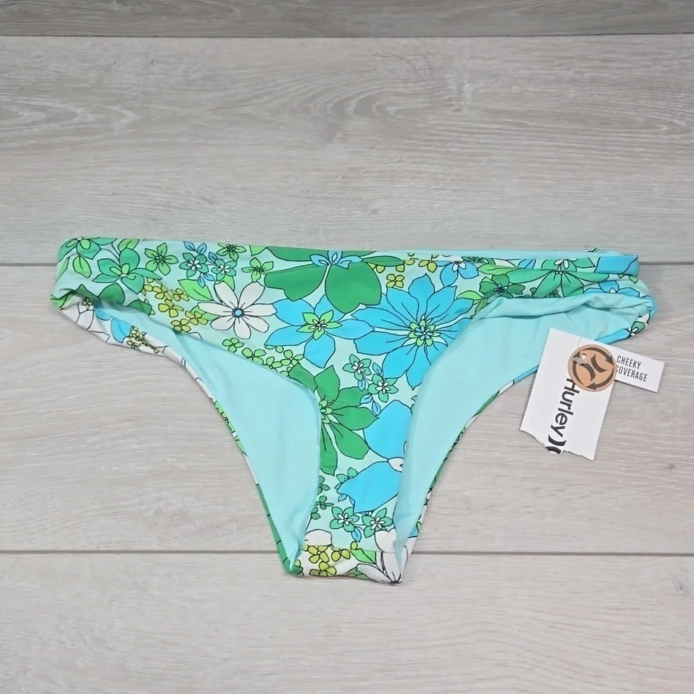 NWT Hurley Women Wild Bloom Cheeky Coverage Hipster sz S